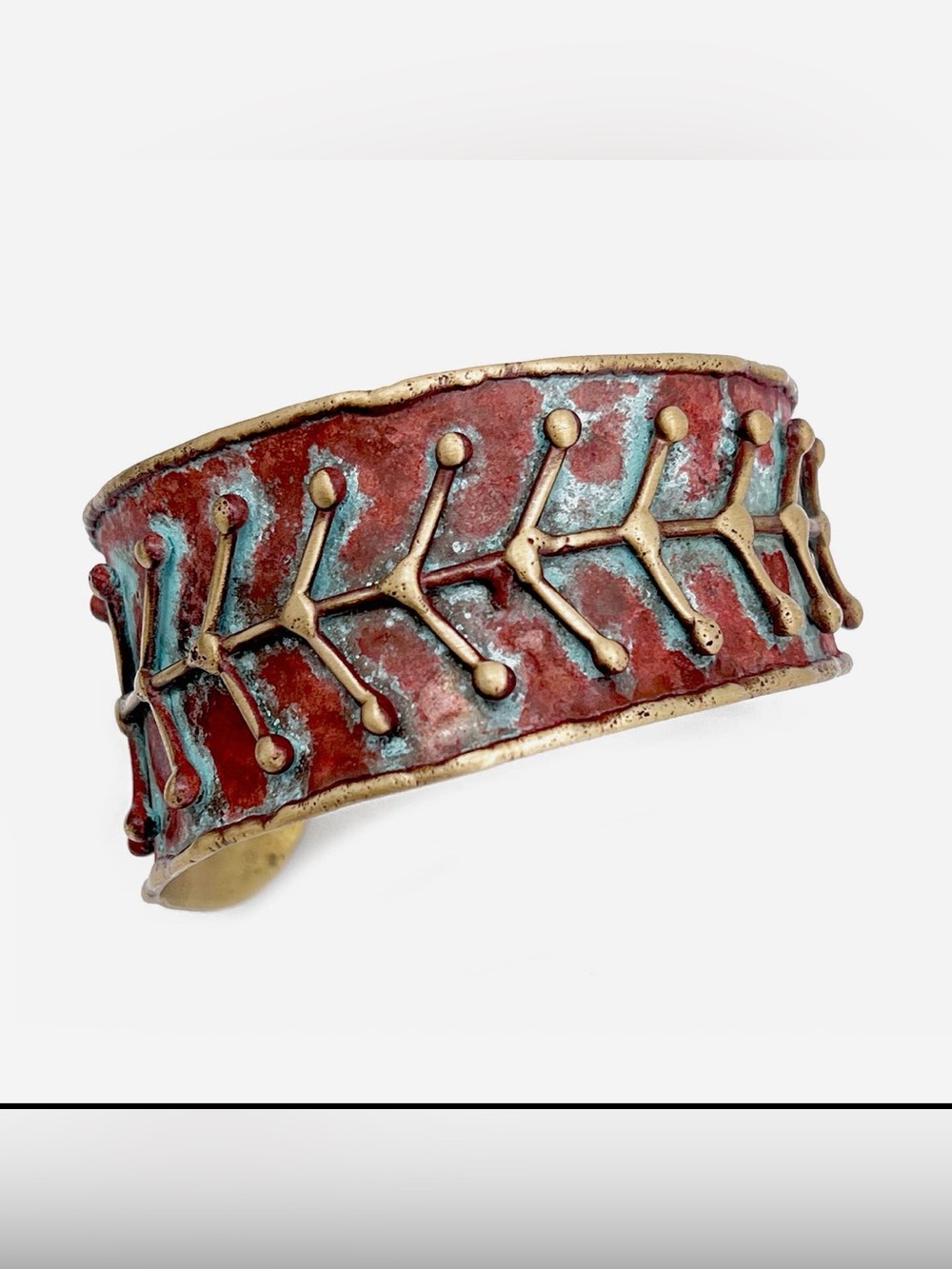 Brass Patina Cuff Bracelet -
Rustic Arrows